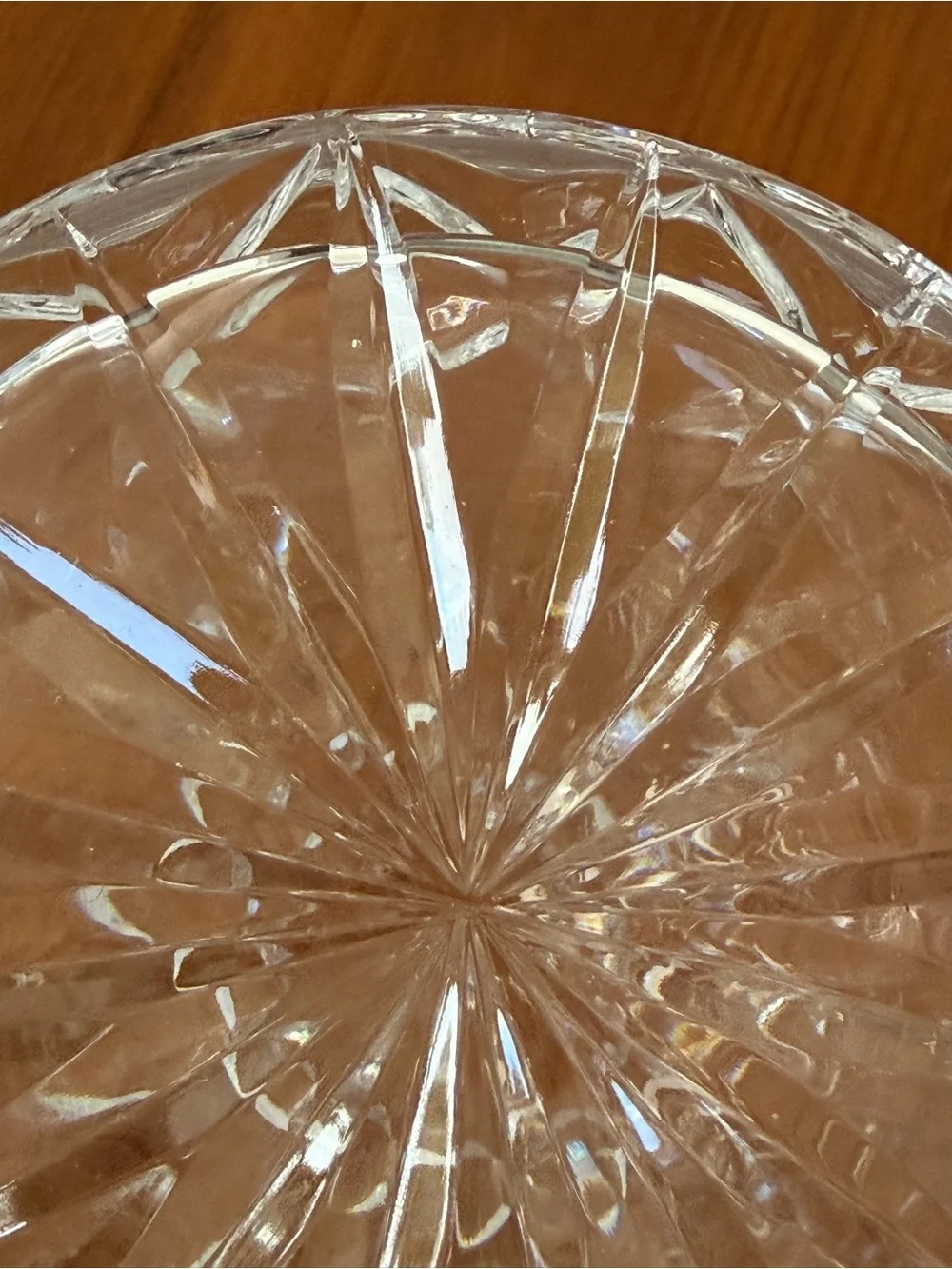 Vintage Cut Crystal ships Decanter Pinwheel Starburst Glass Barware No Stopper